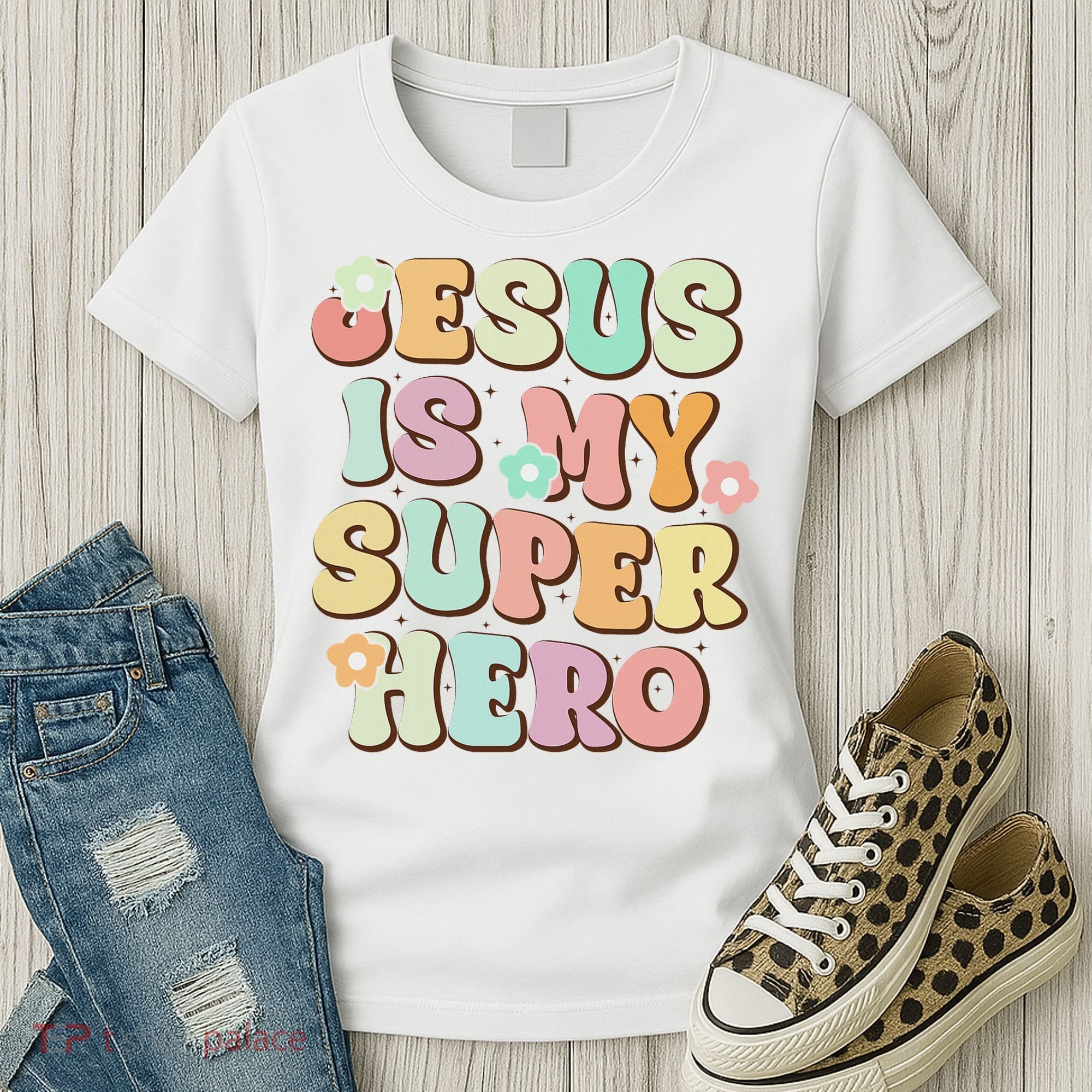 Jesus Is My Superhero Christian Religious Women's T-Shirt