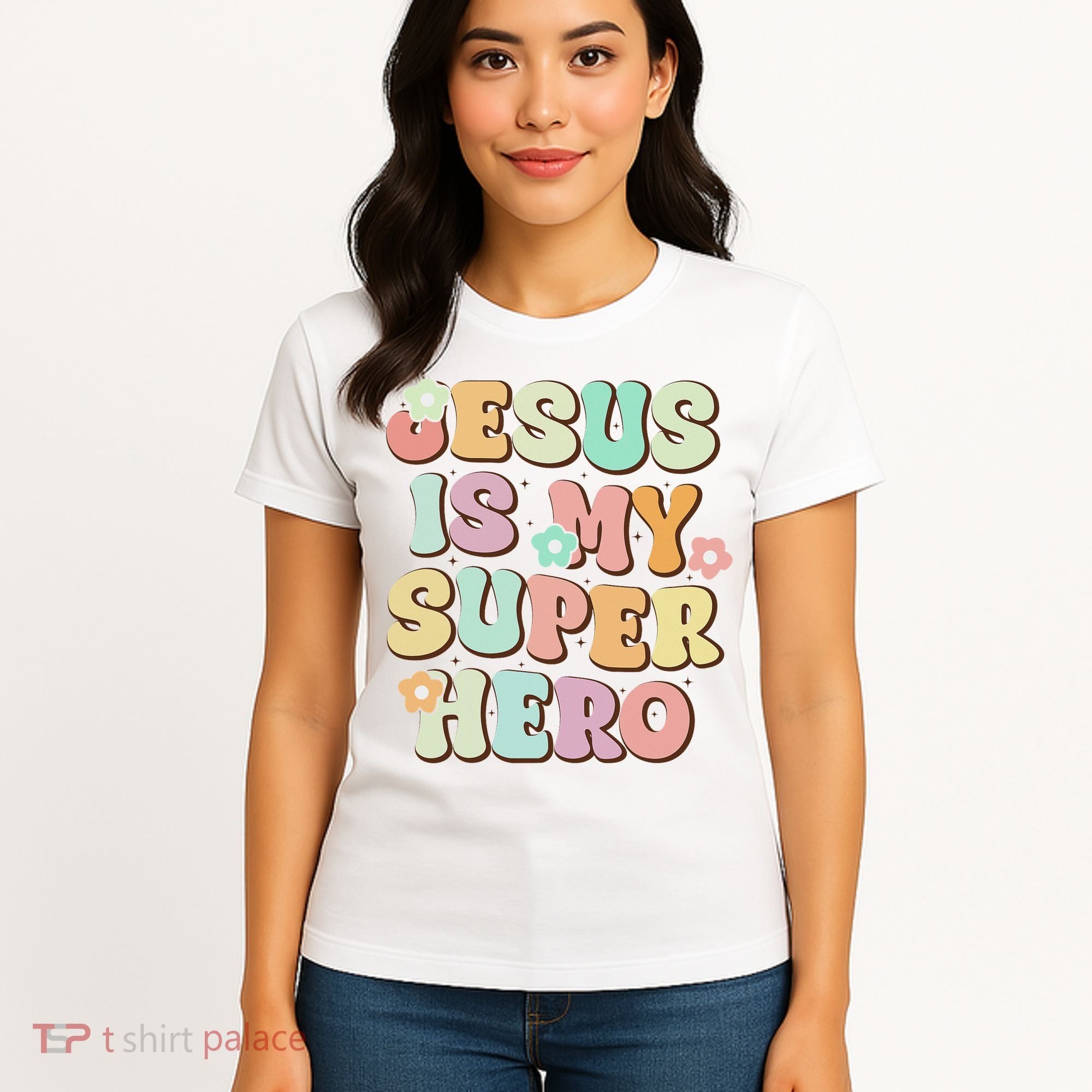 Jesus Is My Superhero Christian Religious Women's T-Shirt