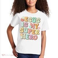 Jesus Is My Superhero Christian Religious Kids T-Shirt thumb 2