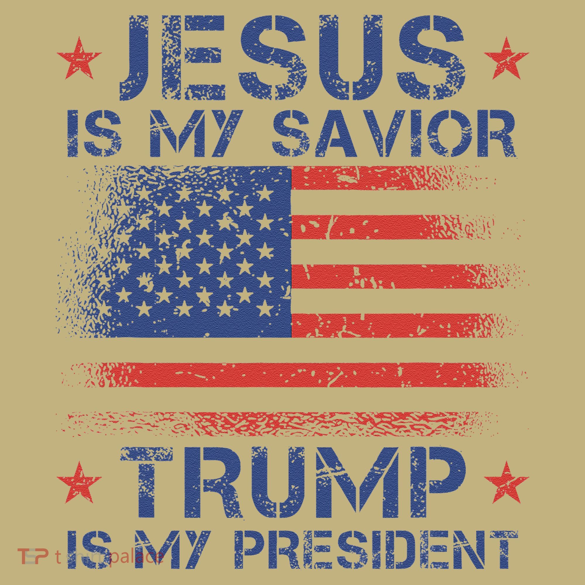 Jesus Is My Savior Trump Is My President Retro Us Flag Long Sleeve Shirt