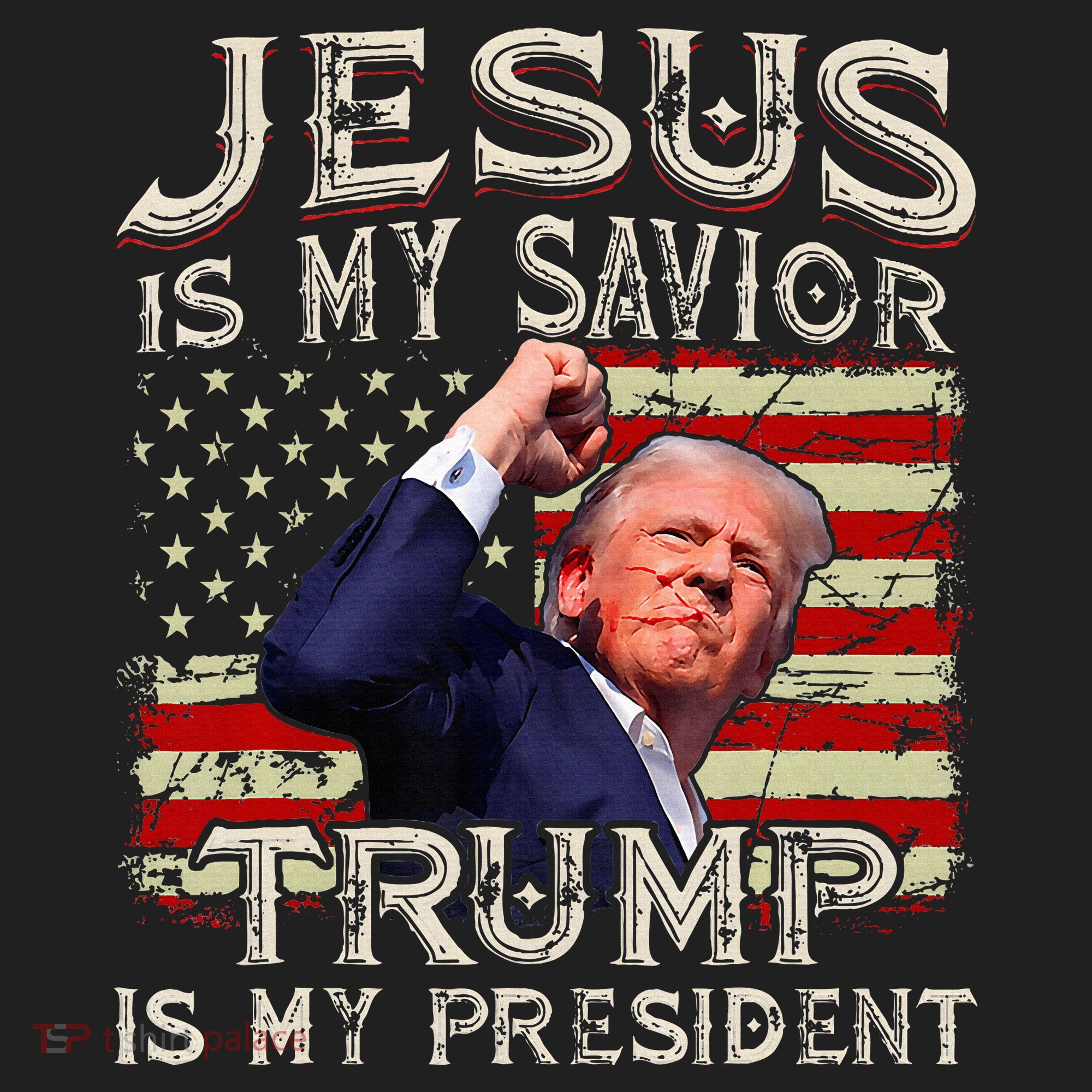 Jesus Is My Savior Trump Is My President American Flag Beanie
