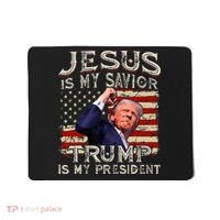 Jesus Is My Savior Trump Is My President American Flag Mousepad thumb 0