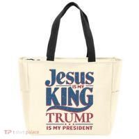 Jesus Is My King Trump Is My President Tote Bag thumb 0