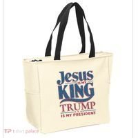 Jesus Is My King Trump Is My President Tote Bag thumb 2