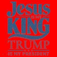 Jesus Is My King Trump Is My President Santa Hat thumb 1