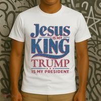 Jesus Is My King Trump Is My President T-Shirt thumb 3