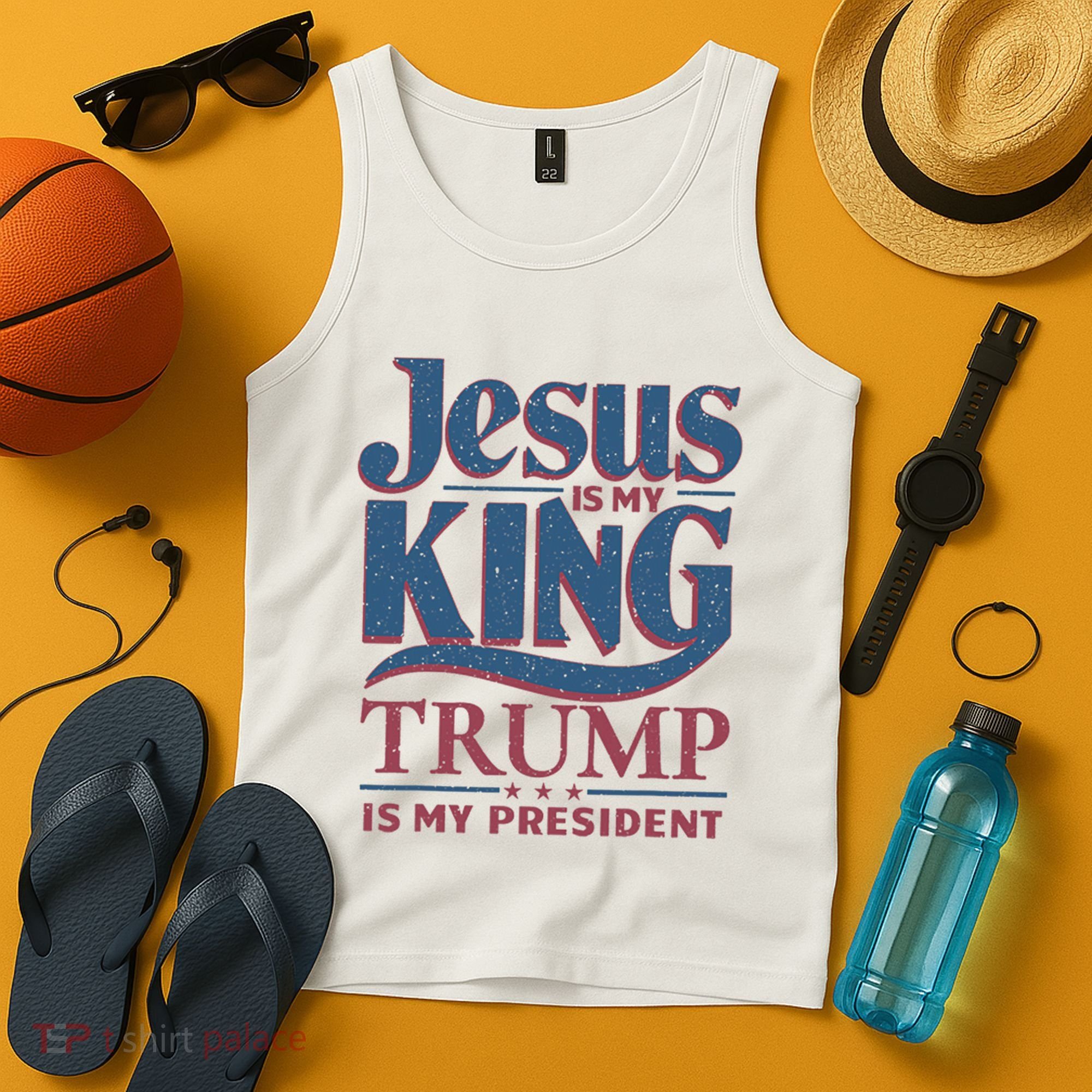 Jesus Is My King Trump Is My President Tank Top