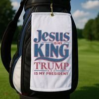 Jesus Is My King Trump Is My President Golf Towel thumb 2
