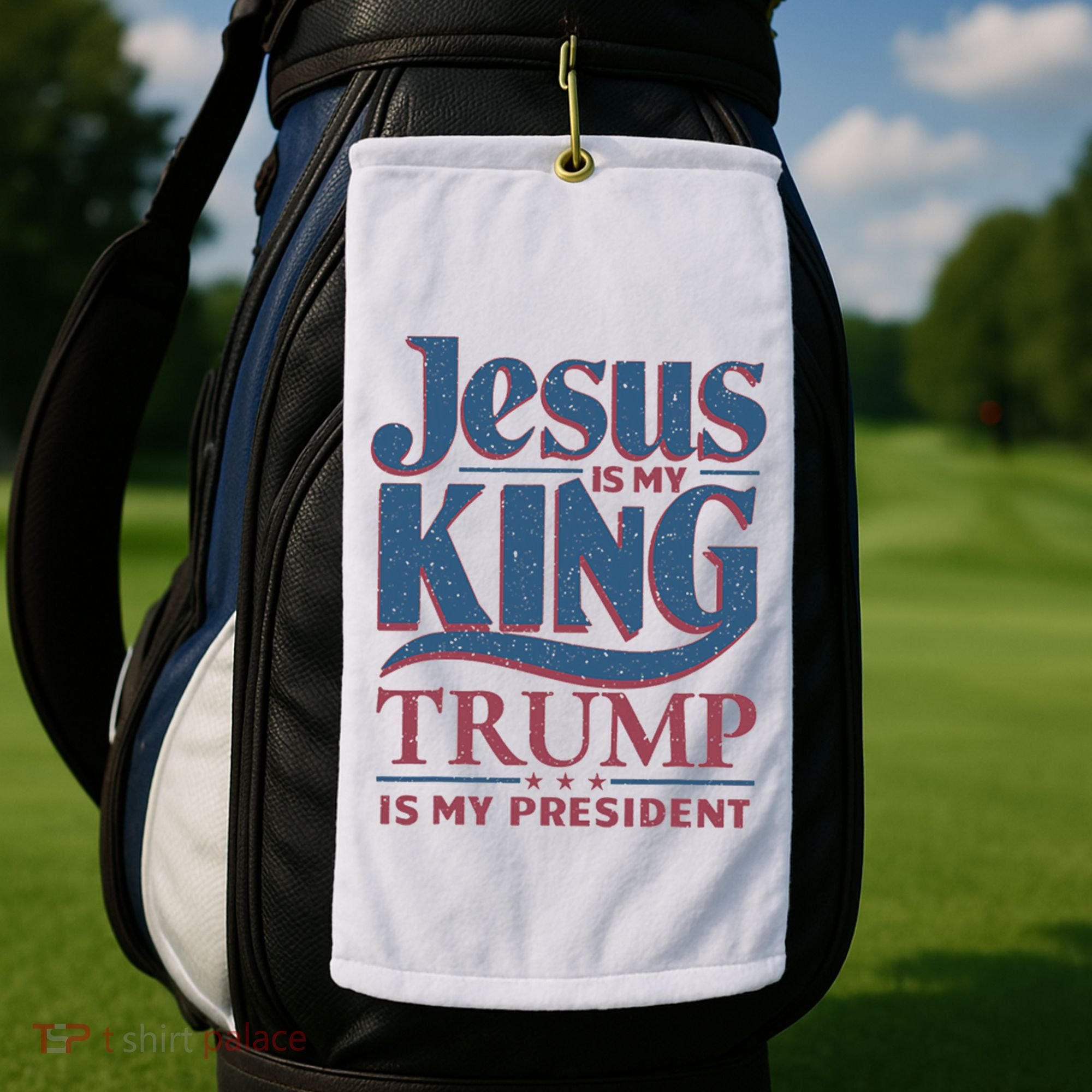 Jesus Is My King Trump Is My President Golf Towel