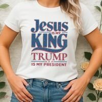 Jesus Is My King Trump Is My President Women's T-Shirt thumb 2