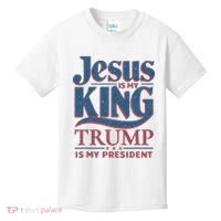 Jesus Is My King Trump Is My President Kids T-Shirt thumb 0