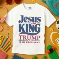 Jesus Is My King Trump Is My President Kids T-Shirt thumb 3