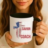 Jesus Is My Savior Pope Is My Coach Religious Quote Saying Coffee Mug thumb 3