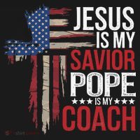 Jesus Is My Savior Pope Is My Coach Religious Quote Saying Women's Hoodie thumb 2