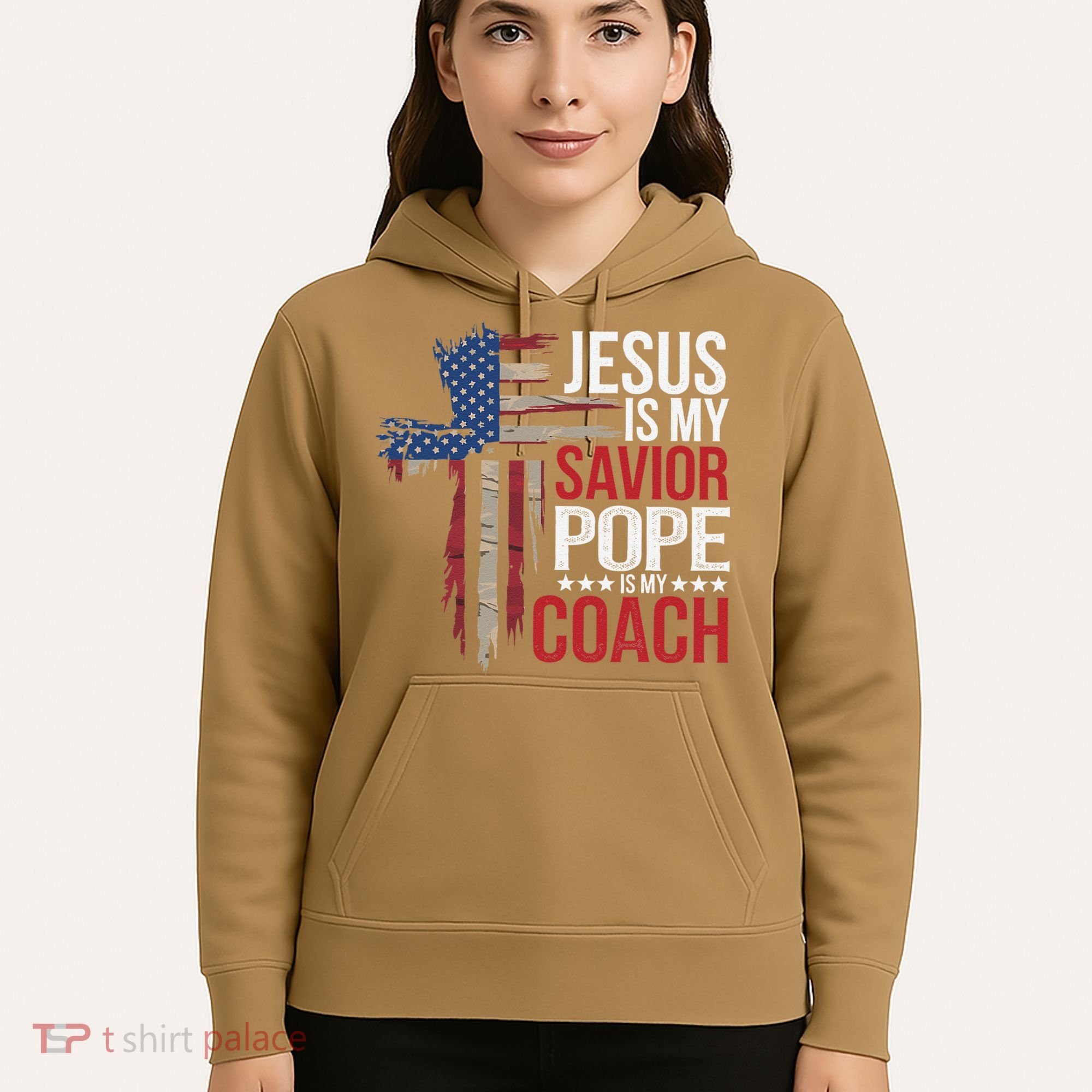 Jesus Is My Savior Pope Is My Coach Religious Quote Saying Hoodie