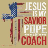 Jesus Is My Savior Pope Is My Coach Religious Quote Saying Hoodie thumb 7