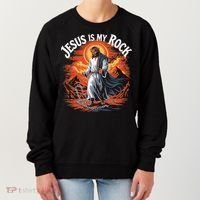 Jesus Is My Rock Biblical Christian Religious Biblical Women's Sweatshirt thumb 0