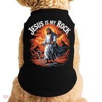Jesus Is My Rock Biblical Christian Religious Biblical Doggie Tank thumb 0