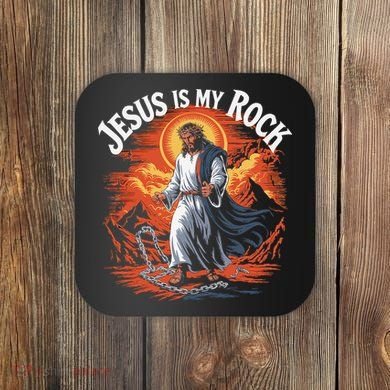 Jesus Is My Rock Biblical Christian Religious Biblical Coaster