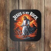 Jesus Is My Rock Biblical Christian Religious Biblical Coaster thumb 0