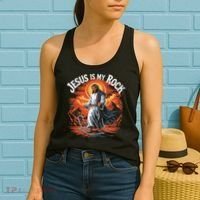 Jesus Is My Rock Biblical Christian Religious Biblical Women's Tank Top thumb 2
