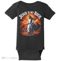 Jesus Is My Rock Biblical Christian Religious Biblical Baby Bodysuit thumb 0
