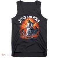 Jesus Is My Rock Biblical Christian Religious Biblical Tank Top thumb 0