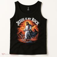 Jesus Is My Rock Biblical Christian Religious Biblical Tank Top thumb 2