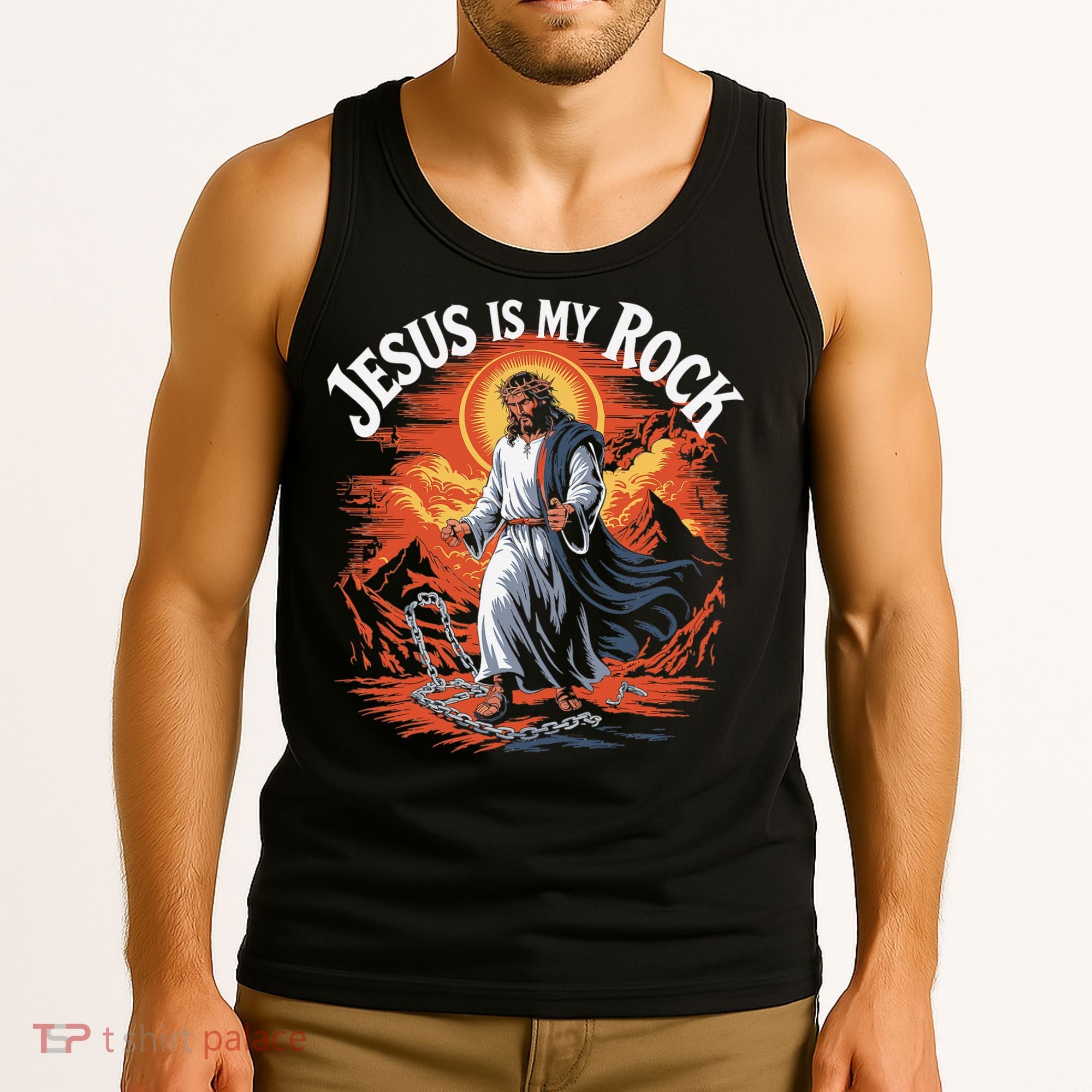 Jesus Is My Rock Biblical Christian Religious Biblical Tank Top