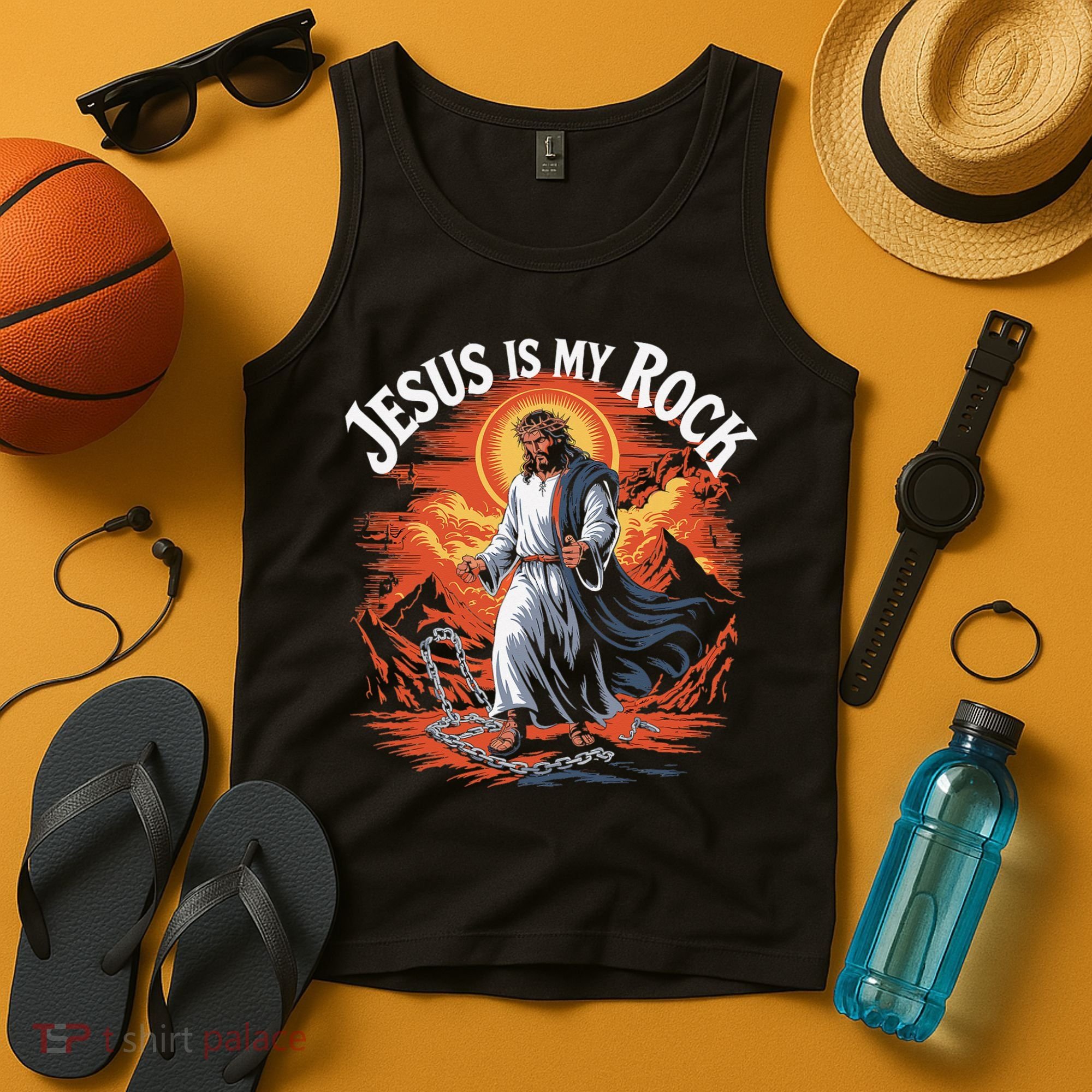 Jesus Is My Rock Biblical Christian Religious Biblical Tank Top