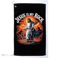 Jesus Is My Rock Biblical Christian Religious Biblical Golf Towel thumb 0