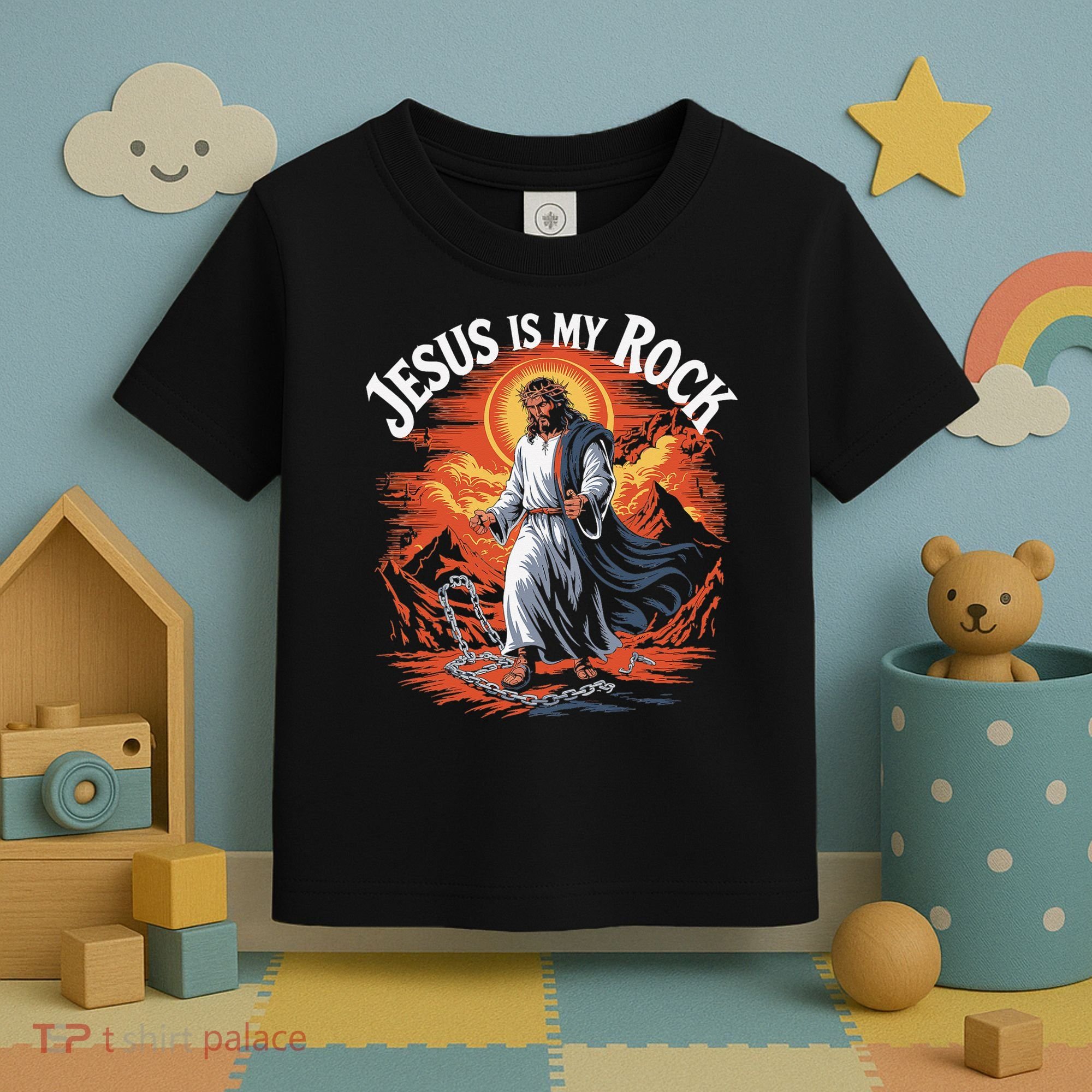 Jesus Is My Rock Biblical Christian Religious Biblical Toddler T-Shirt