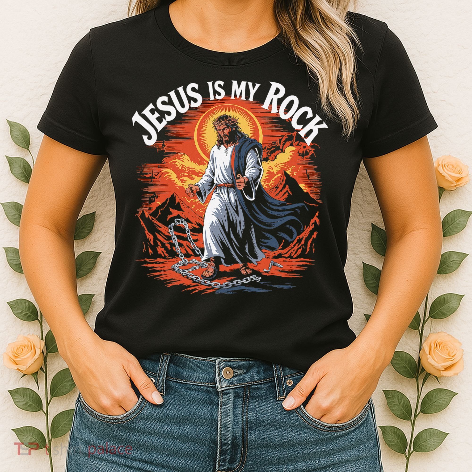 Jesus Is My Rock Biblical Christian Religious Biblical Women's T-Shirt