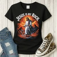Jesus Is My Rock Biblical Christian Religious Biblical Women's T-Shirt thumb 3