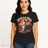 Jesus Is My Rock Biblical Christian Religious Biblical Women's T-Shirt thumb 4