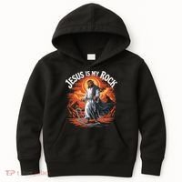 Jesus Is My Rock Biblical Christian Religious Biblical Kids Hoodie thumb 0