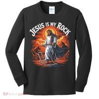 Jesus Is My Rock Biblical Christian Religious Biblical Kids Long Sleeve Shirt thumb 0