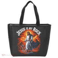 Jesus Is My Rock Biblical Christian Religious Biblical Tote Bag thumb 0