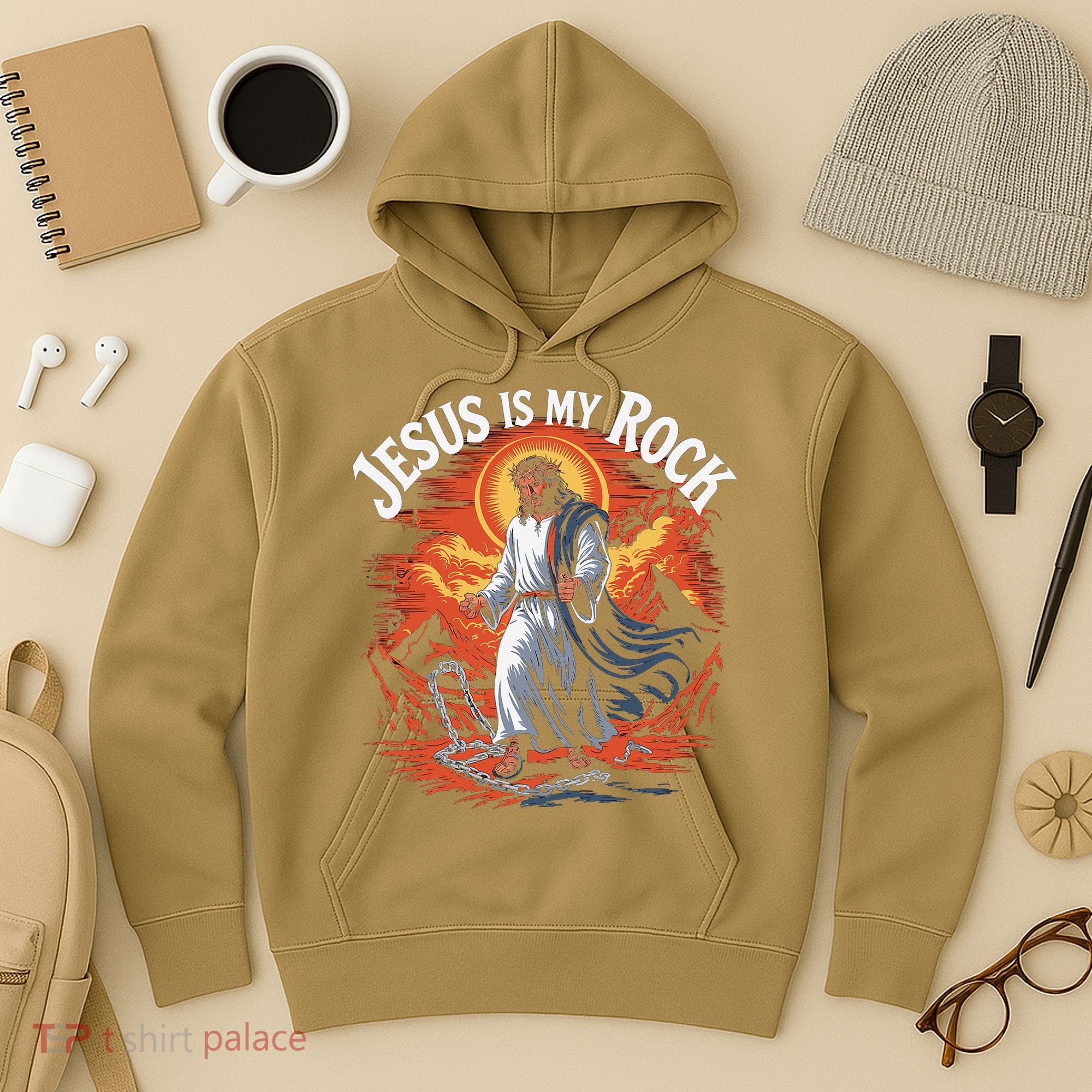 Jesus Is My Rock Biblical Christian Religious Biblical Hoodie