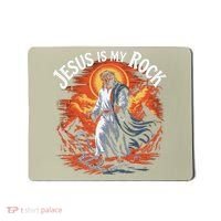 Jesus Is My Rock Biblical Christian Religious Biblical Mousepad thumb 0
