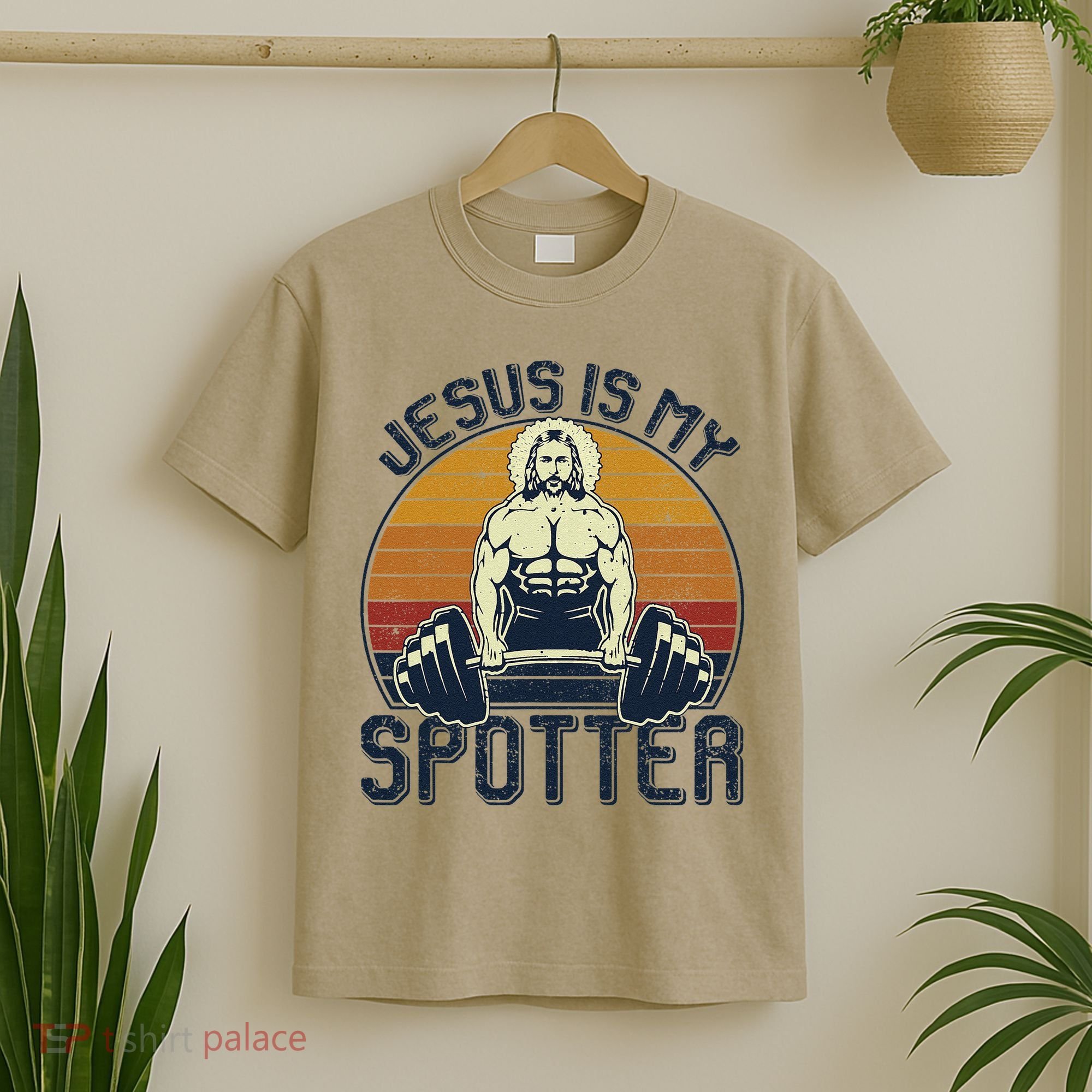 Jesus Is My Spotter Funny Christian Weightlifting Gym Gift T-Shirt