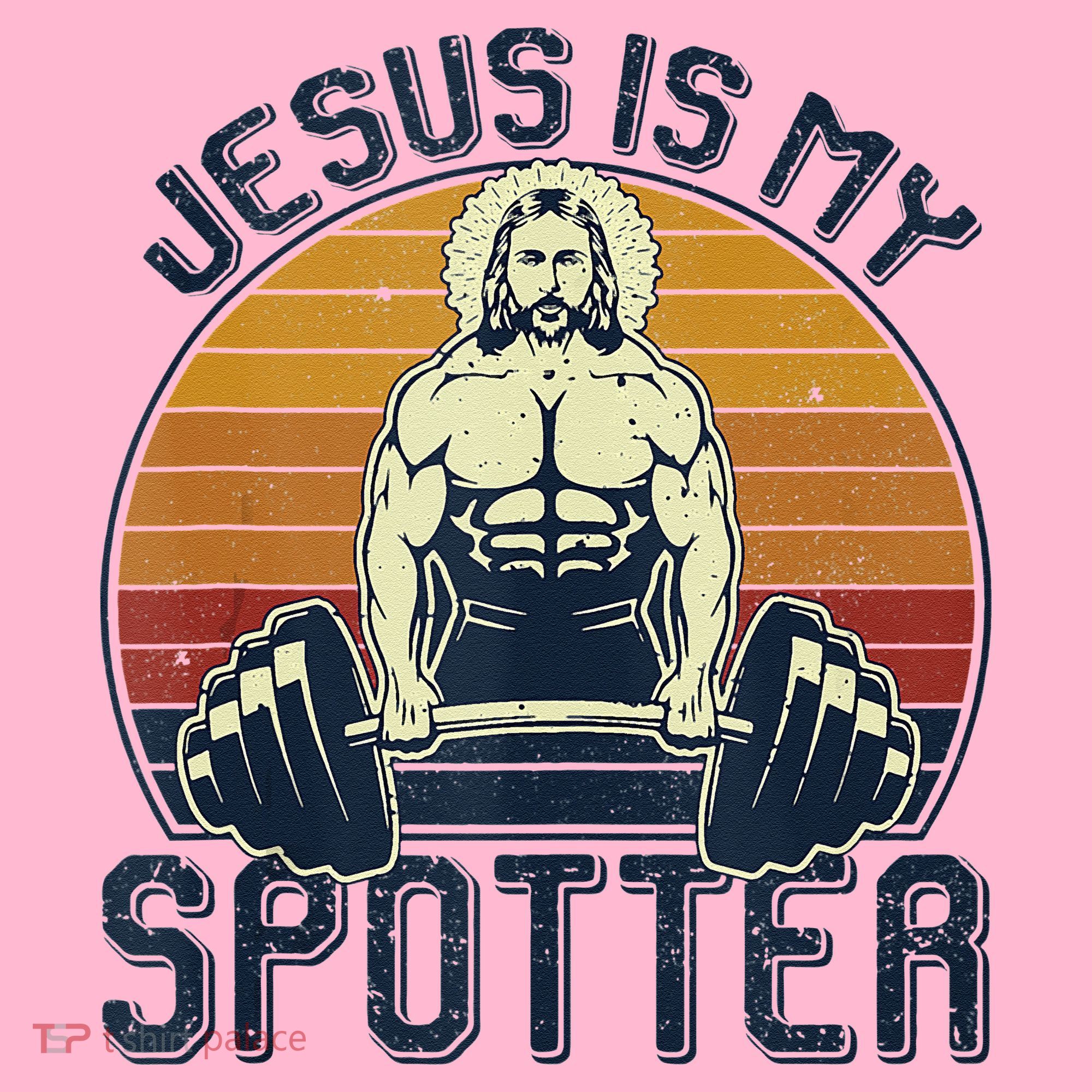 Jesus Is My Spotter Funny Christian Weightlifting Gym Coaster