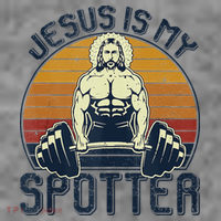 Jesus Is My Spotter Funny Christian Weightlifting Gym Hooded Wearable Blanket thumb 2