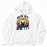Jesus Is My Spotter Funny Christian Weightlifting Gym Hoodie thumb 0