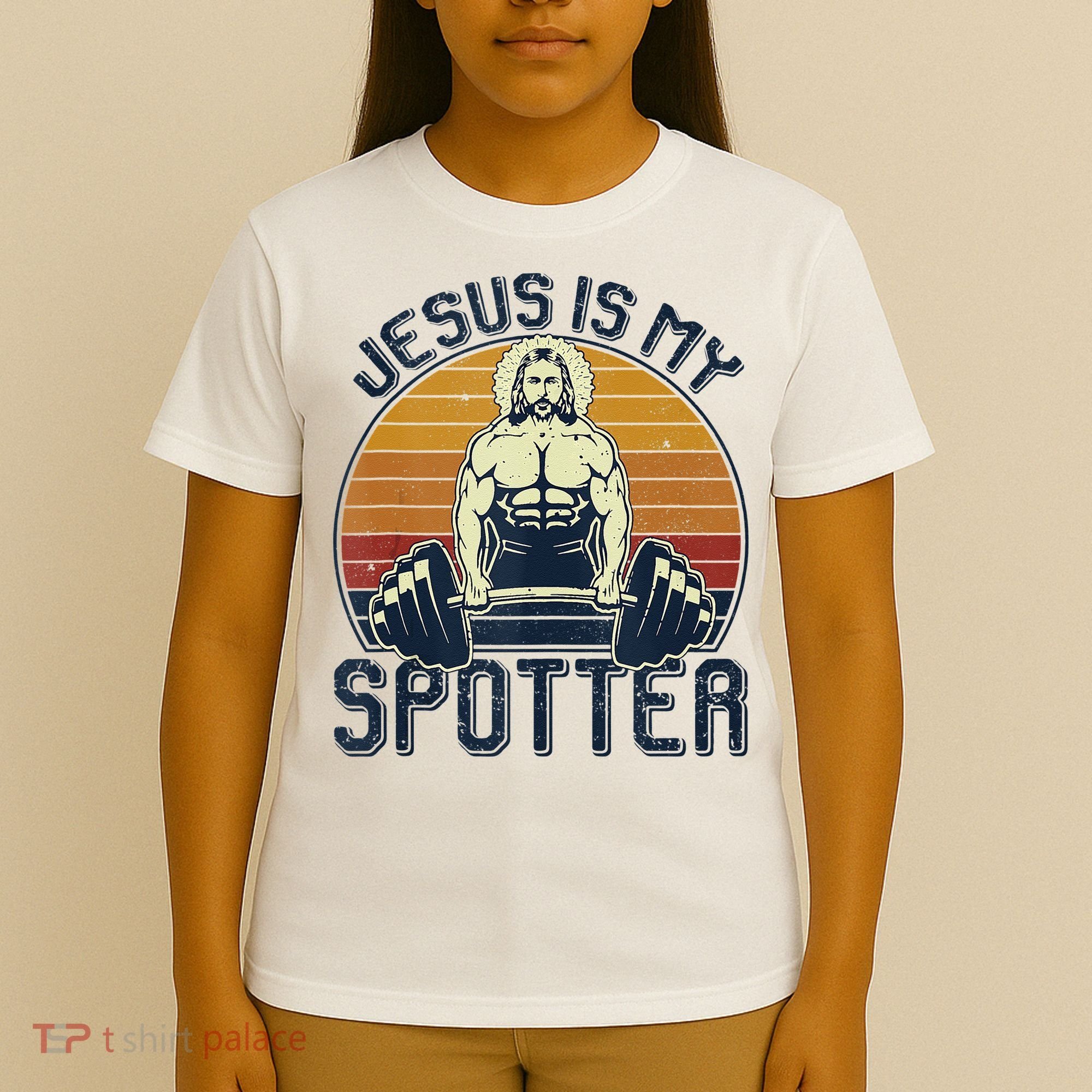 Jesus Is My Spotter Funny Christian Weightlifting Gym T-Shirt
