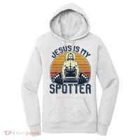 Jesus Is My Spotter Funny Christian Weightlifting Gym Women's Hoodie thumb 0