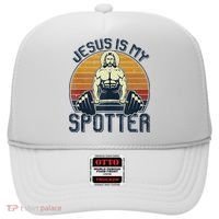 Jesus Is My Spotter Funny Christian Weightlifting Gym Hat thumb 0