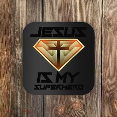 Jesus Is My Superhero Cute Powerful Christian Gift Coaster