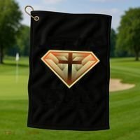 Jesus Is My Superhero Cute Powerful Christian Gift Golf Towel thumb 1