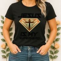 Jesus Is My Superhero Cute Powerful Christian Gift Women's T-Shirt thumb 2